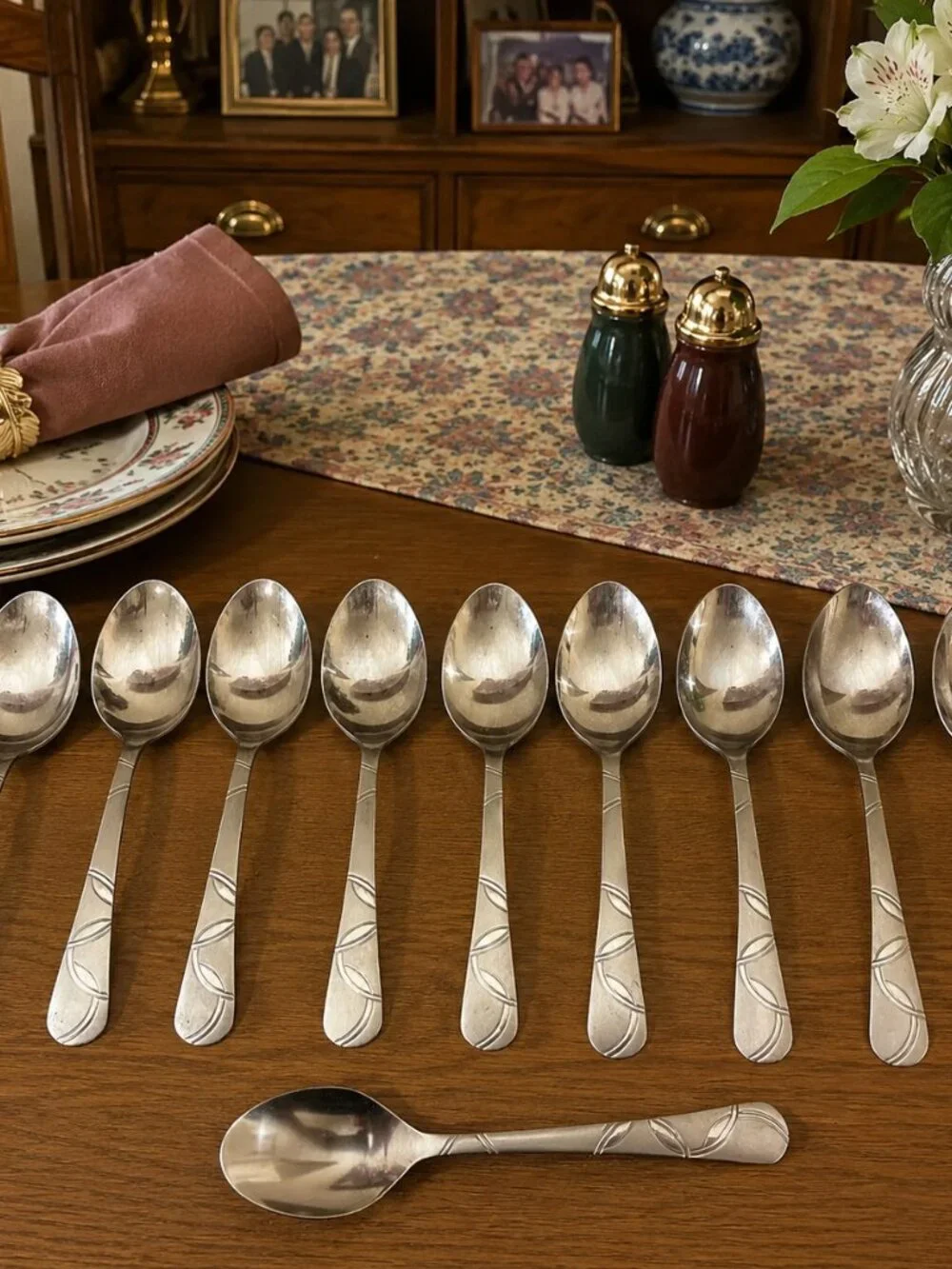 Cambridge FELICITY‎ Frosted & Glossy (7)  Soup Tablespoons And (1)  Teaspoon